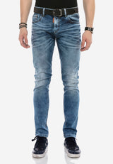 CD621 men's comfortable jeans in a trendy used look