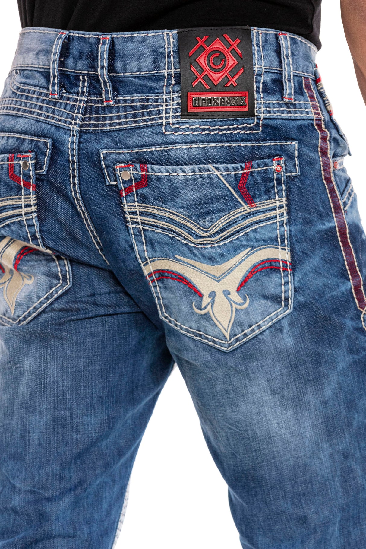 CD651 Herren bequeme Jeans im lässigen Destroyed-Look