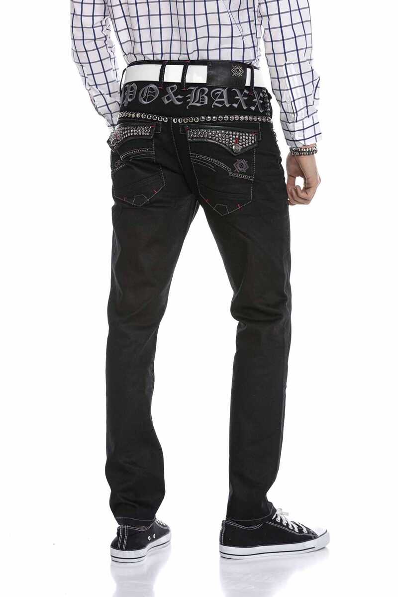 CD663 Jeans confortables pour hommes avec rivets à la mode