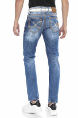 CD669 Men Straight Fit-Jeans with fashionable washing