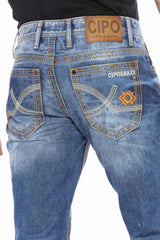 CD669 Men Straight Fit-Jeans with fashionable washing