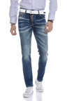 CD673 men's comfortable jeans with trendy used elements