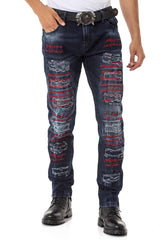 CD694 Jeans pour hommes au look extravagant