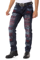 CD694 Jeans pour hommes au look extravagant