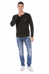 CD695 men Straight fit jeans with trendy decorative stitching