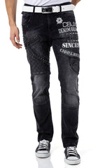 CD696 Men Slim-Fit-Jeans with cool rivets