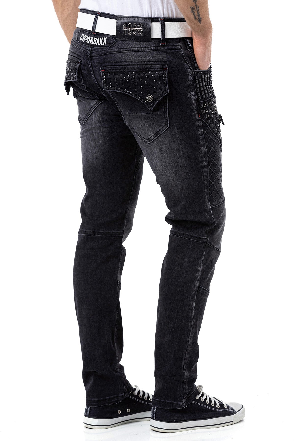 CD696 Men Slim-Fit-Jeans with cool rivets