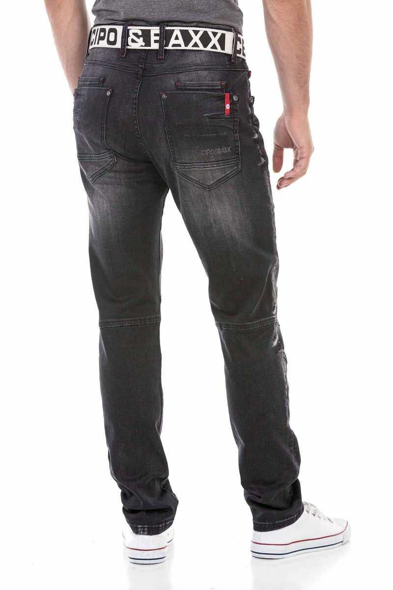 CD699 men's straight fit jeans with a cool used wash