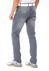 CD699 men's straight fit jeans with a cool used wash