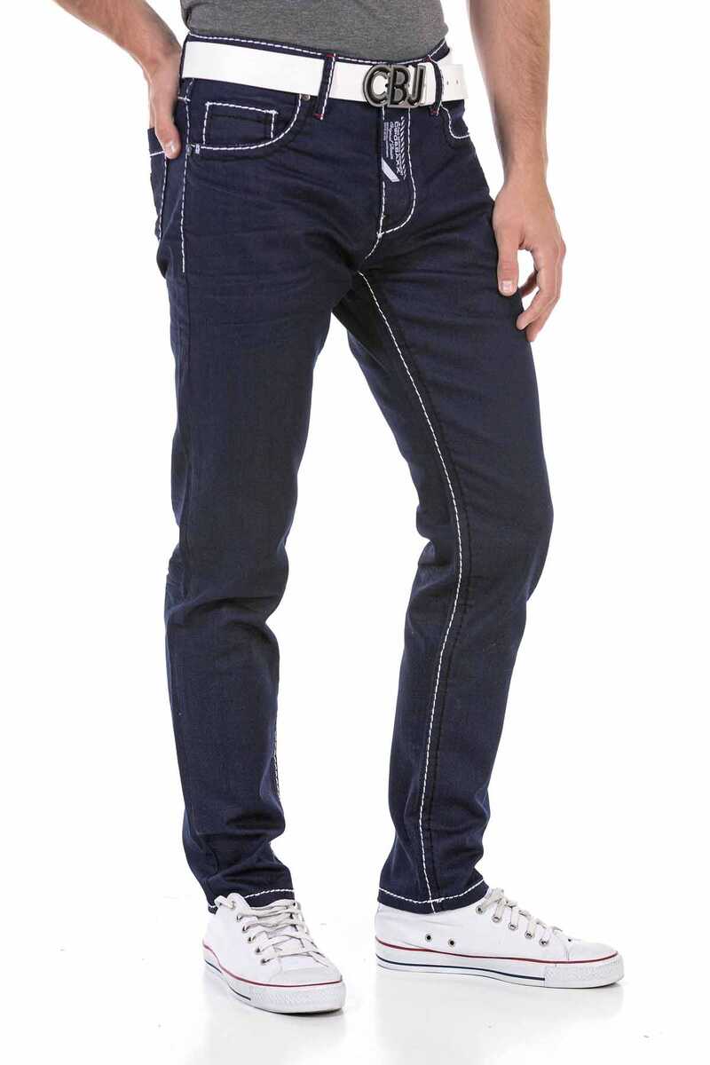 CD705 men Straight fit jeans with trendy contrast stitching