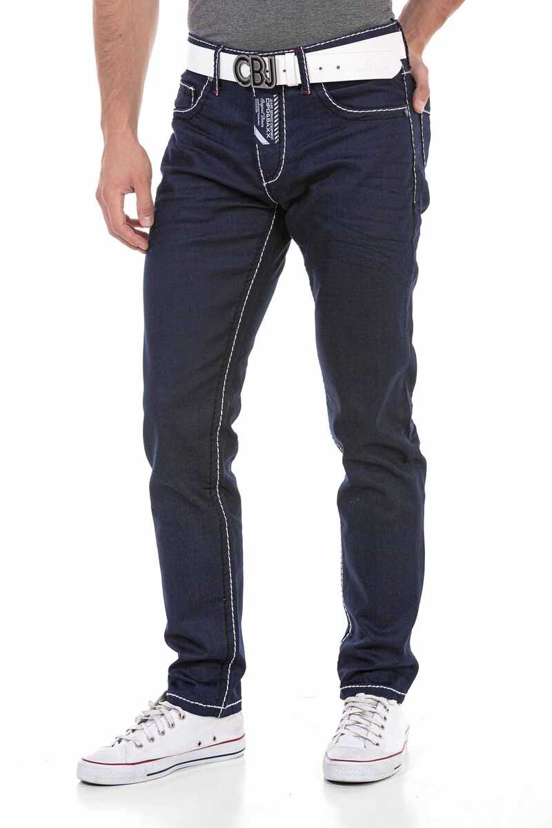 CD705 men Straight fit jeans with trendy contrast stitching