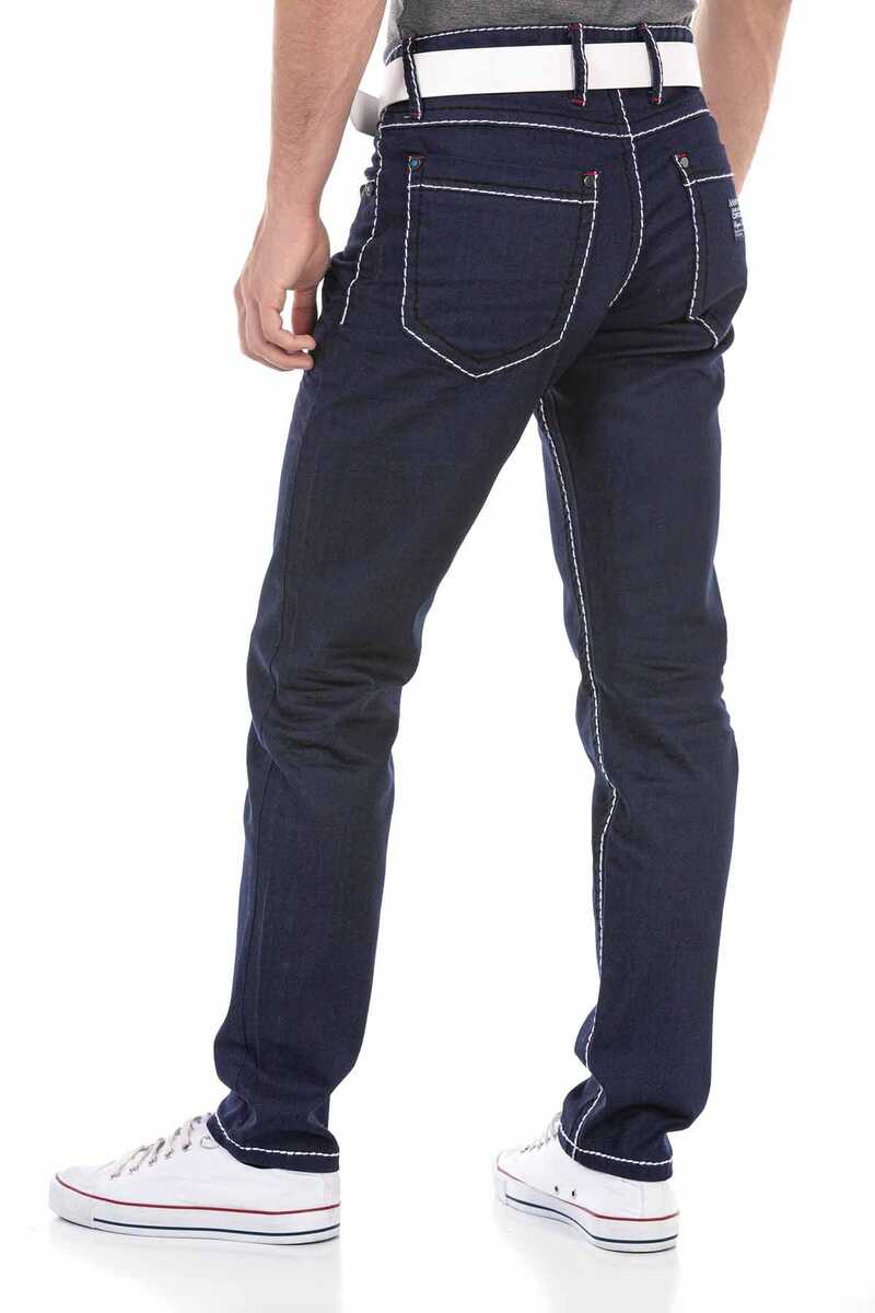 CD705 men Straight fit jeans with trendy contrast stitching