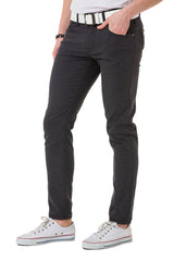 CD724 Heren Basic Broek met een Subtiel Ruitpatroon