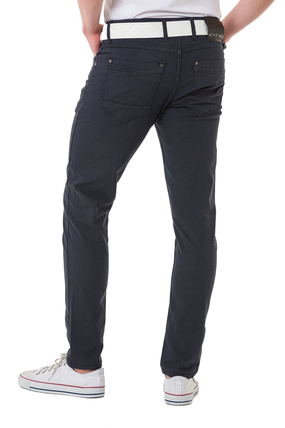 CD724 Heren Basic Broek met een Subtiel Ruitpatroon