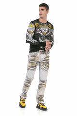 CD733 men's comfortable jeans in an extravagant look