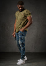 CD780 Herren Straight-Jeans mit trendigen Cargotaschen