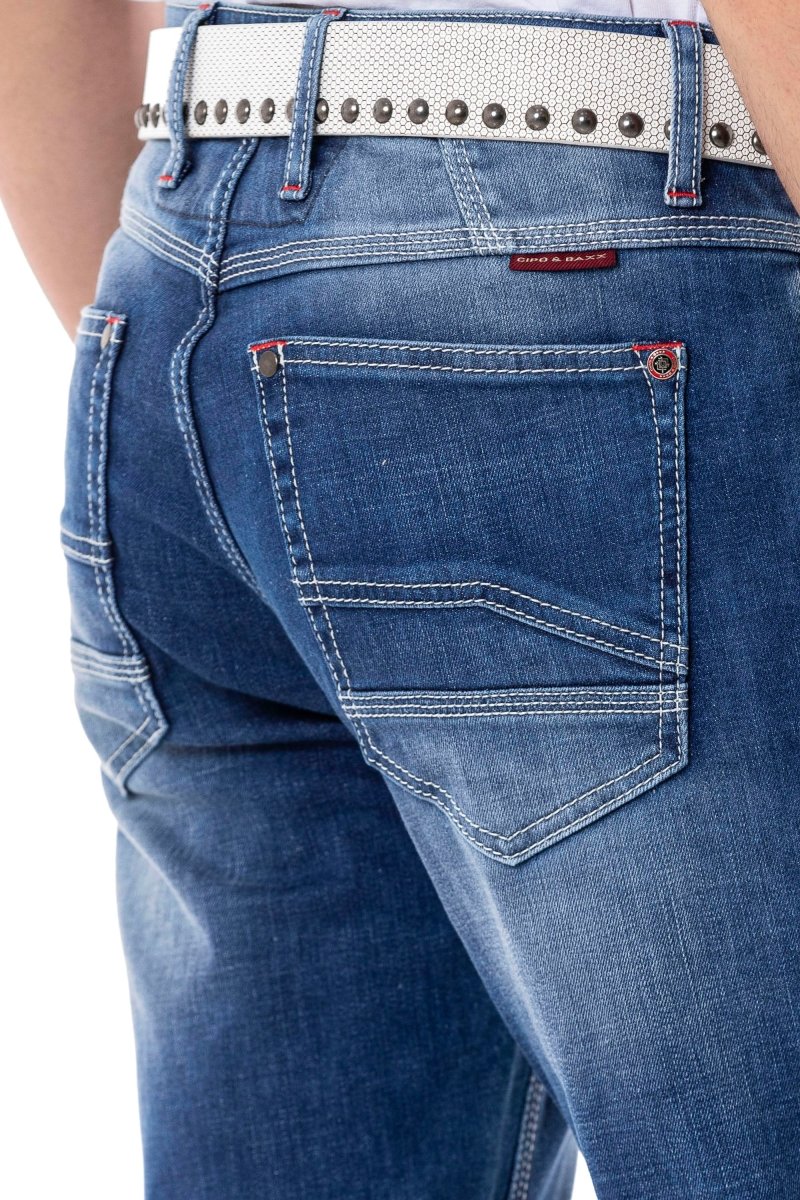 CD796 Slim-Fit Heren Jeans in Casual Look met subtiele dikke Naden