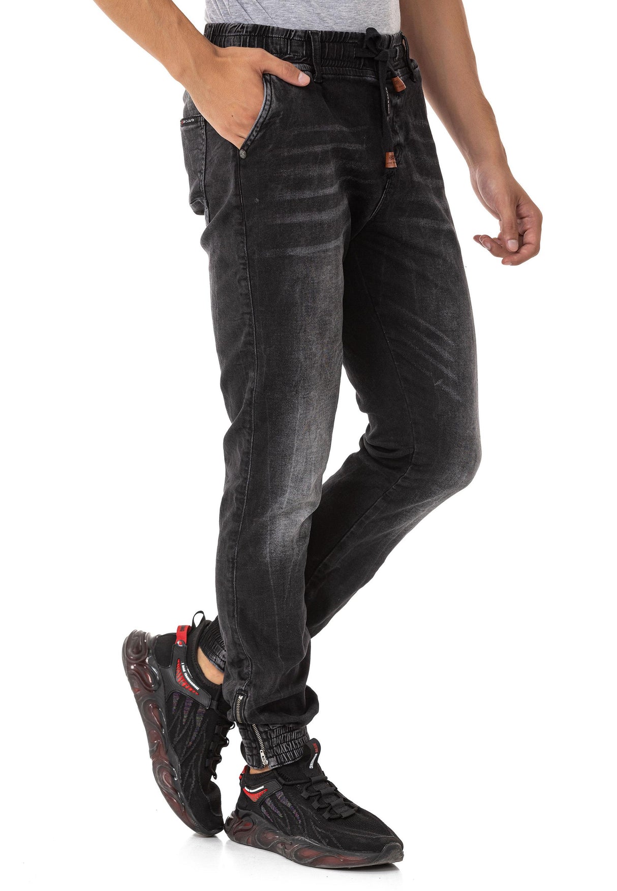 CD807 Heren Jeans mit Elastische Basic Look