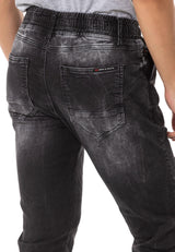 CD807 men's jeans with elastic basic look