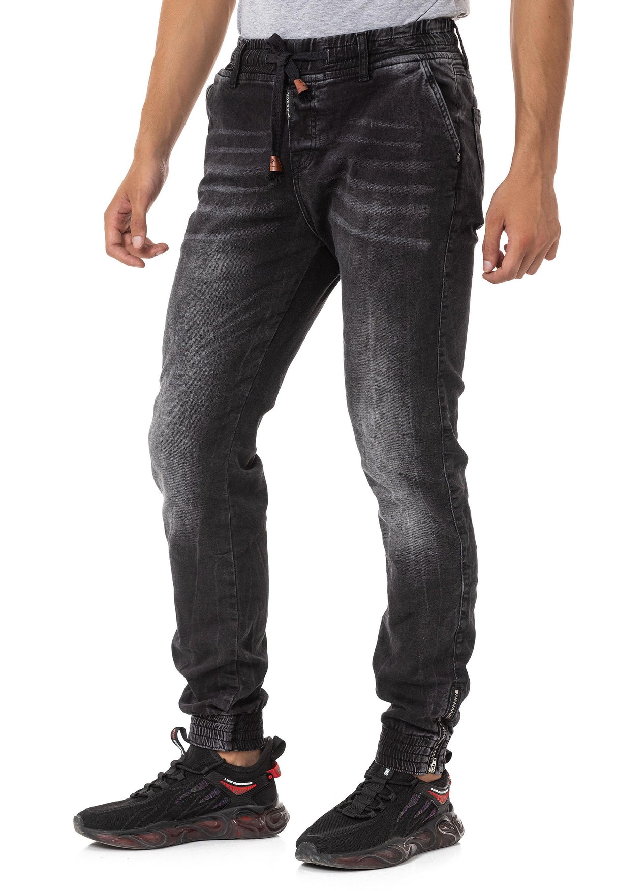 CD807 men's jeans with elastic basic look