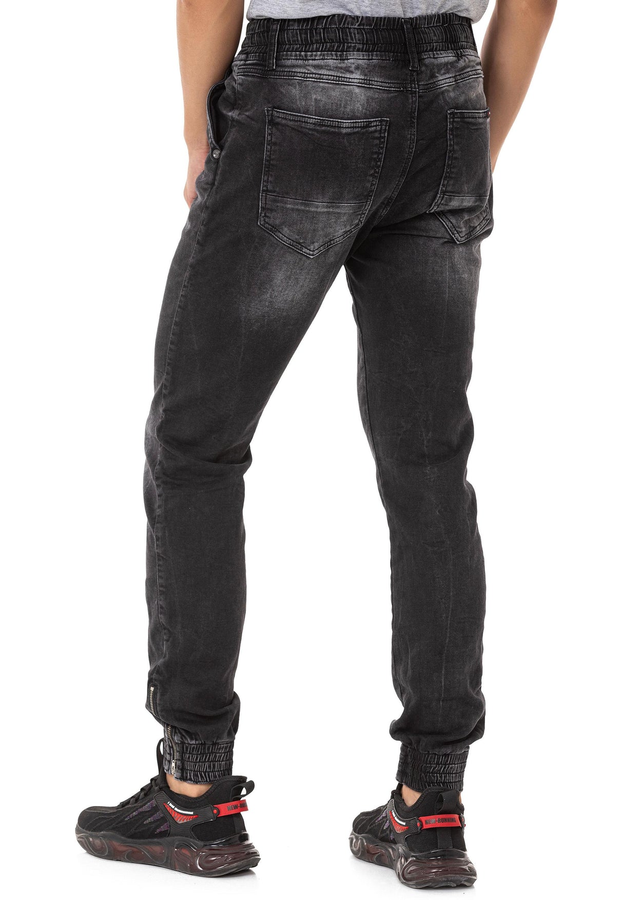 CD807 men's jeans with elastic basic look