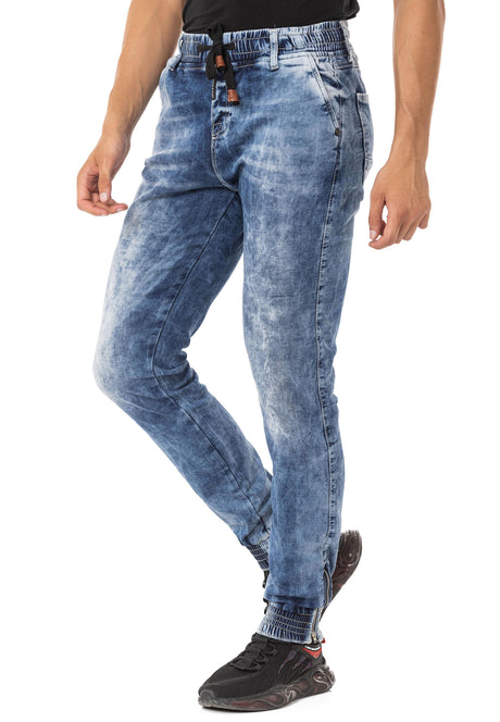 CD807 Jeans para hombres con un aspecto básico elástico