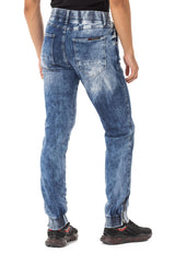 CD807 men's jeans with elastic basic look