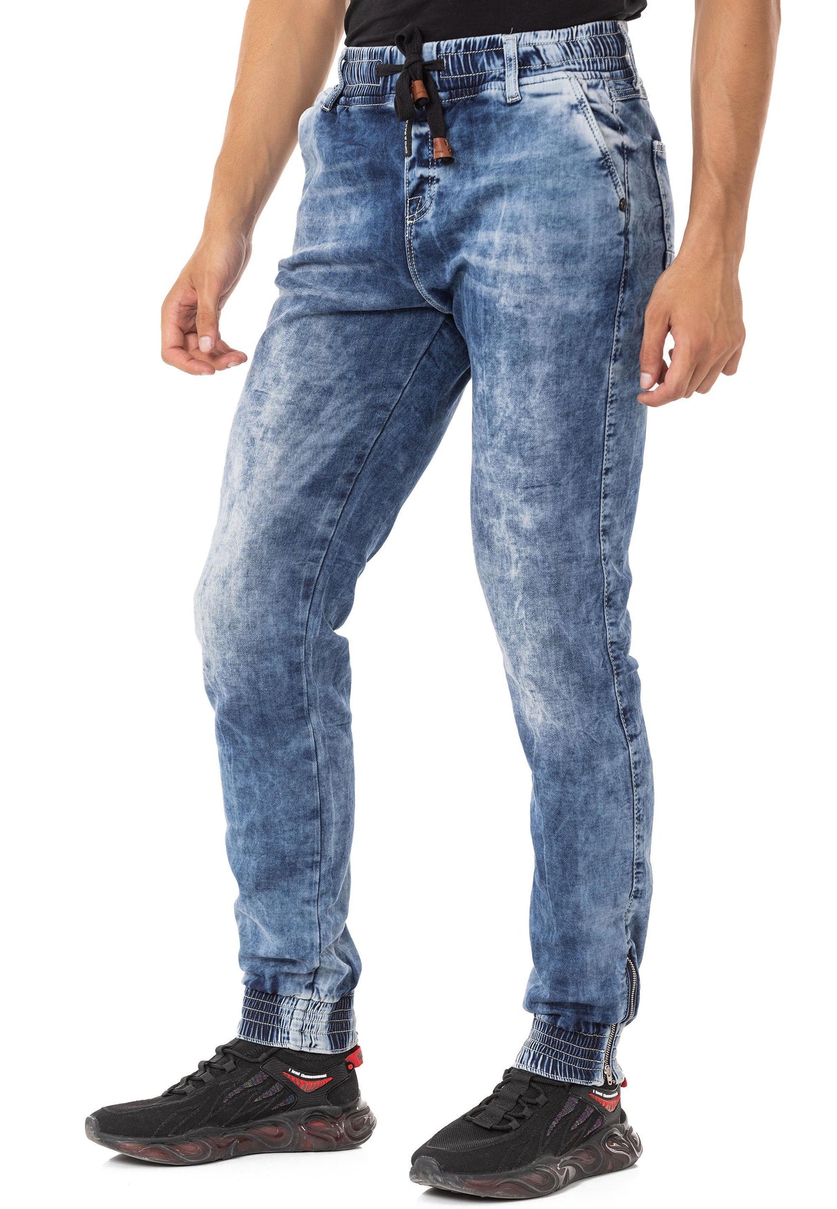 CD807 men's jeans with elastic basic look