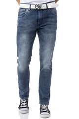 CD811 Straight Heren Jeans met Trendy Siernaden