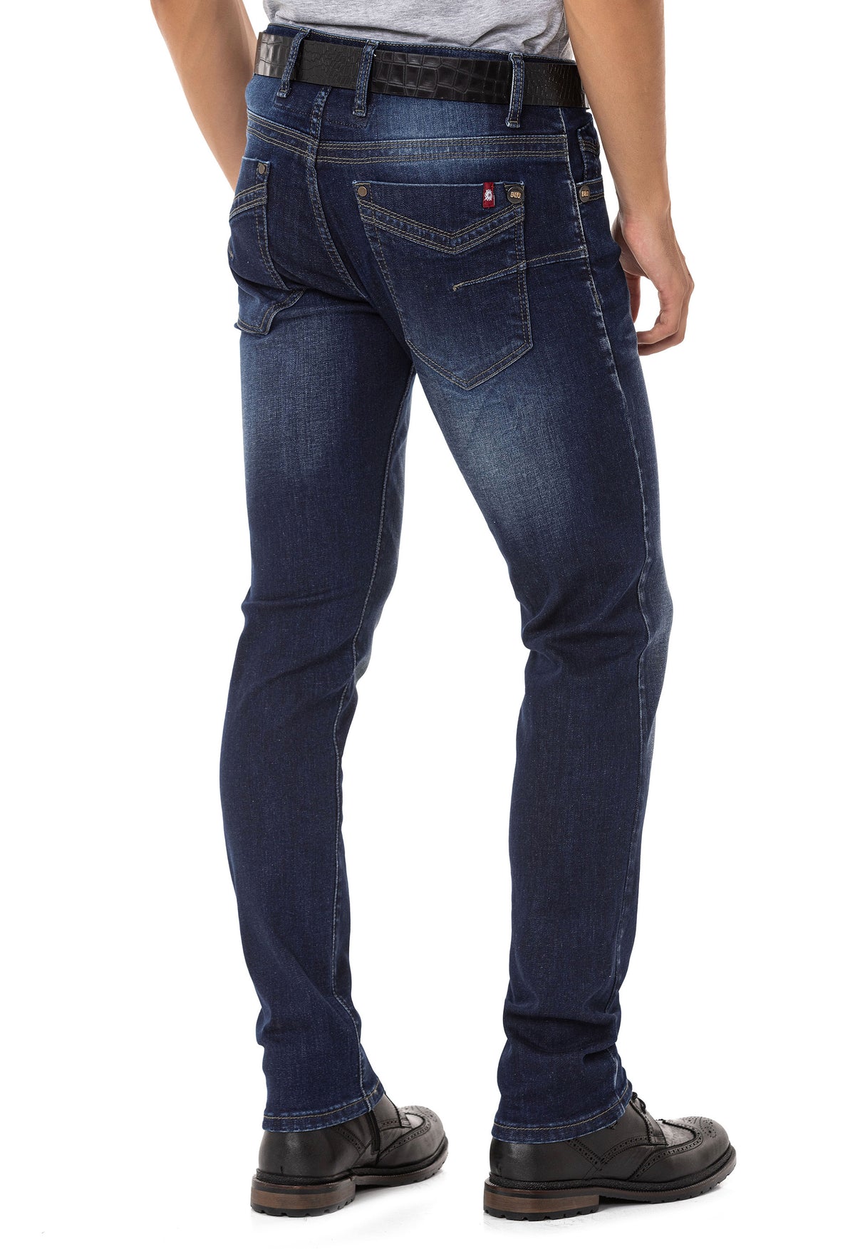 CD811 Straight Heren Jeans met Trendy Siernaden