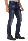 CD811 Jean droit avec des coutures décoratives tendance