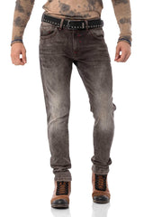 CD811 Herren Straight-Jeans mit trendigen Ziernähten