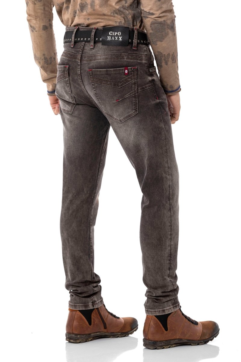 CD811 Herren Straight-Jeans mit trendigen Ziernähten