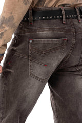 CD811 Herren Straight-Jeans mit trendigen Ziernähten