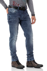 CD811 Herren Straight-Jeans mit trendigen Ziernähten