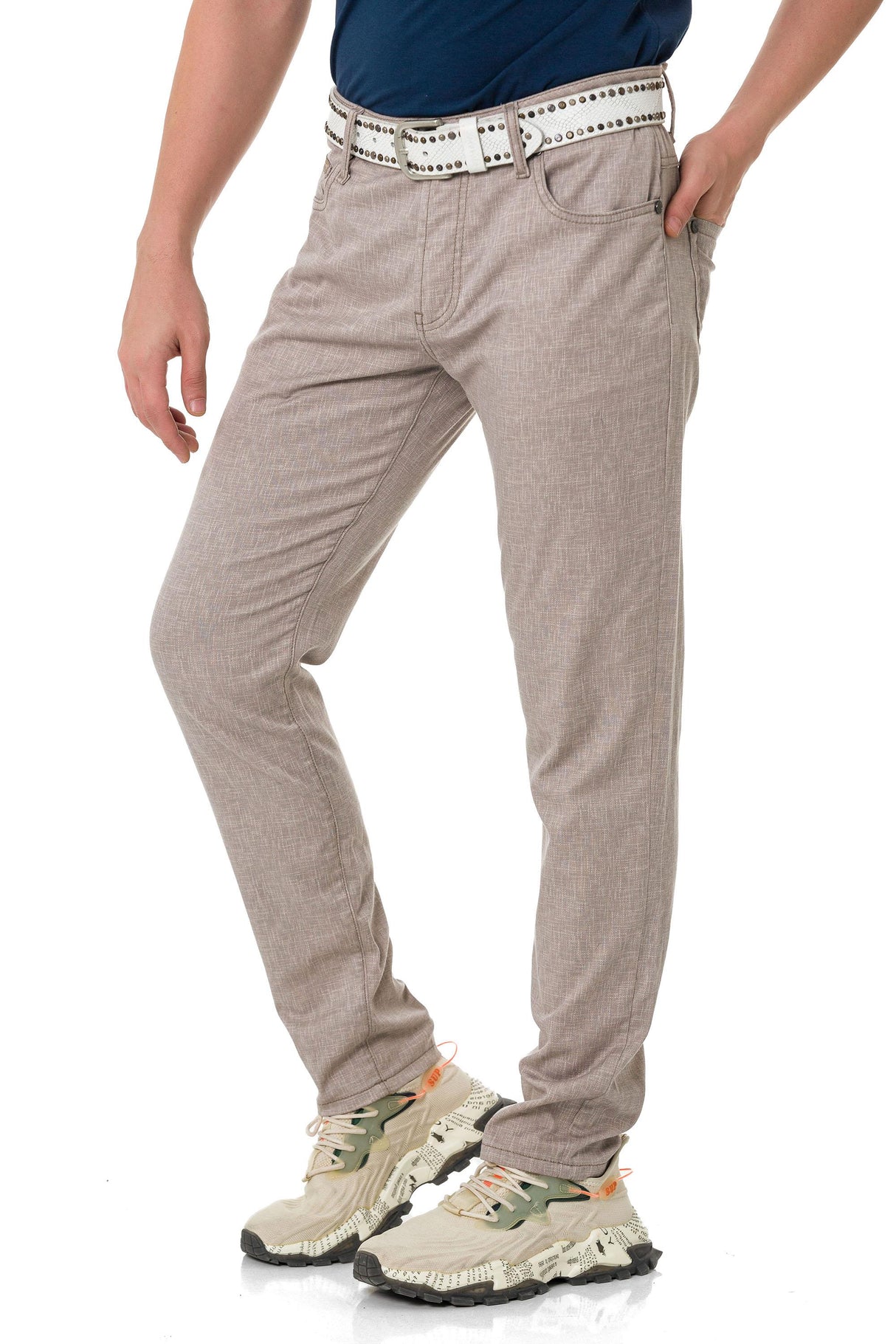 CD840 men's fabric trousers in the fashionable slim fit cut