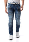 CD844 Straight Fit Jeans mit Reißverschluss