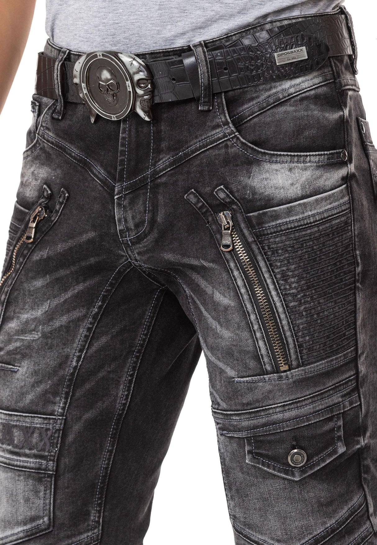 CD844 Jeans pour hommes au look extravagant