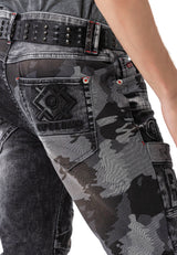 CD859 Jeans Rectos con parches para hombre 