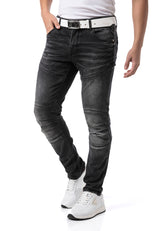 CD876 jeansy męskie z przeszyciami