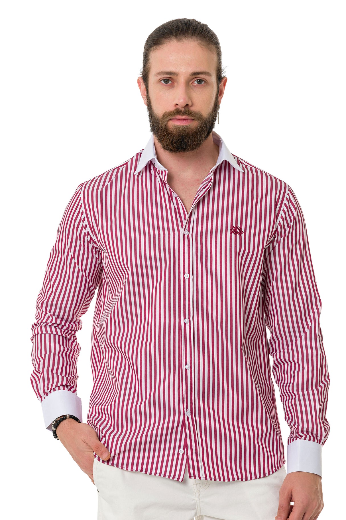 CH192 Men's shirt with line design