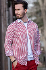 CH192 Men's shirt with line design