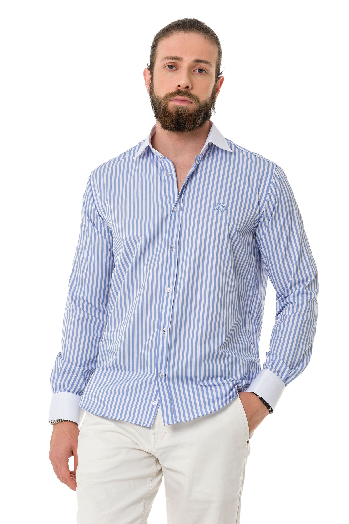 CH192 Men's shirt with line design