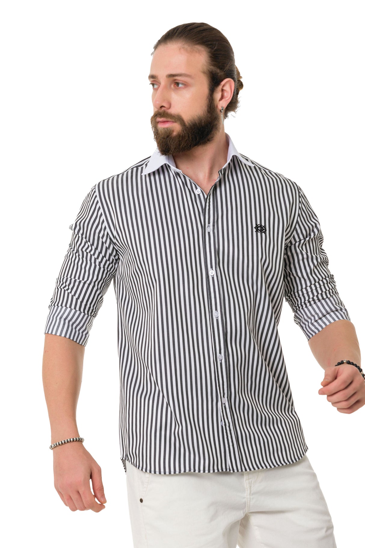 CH192 Men's shirt with line design