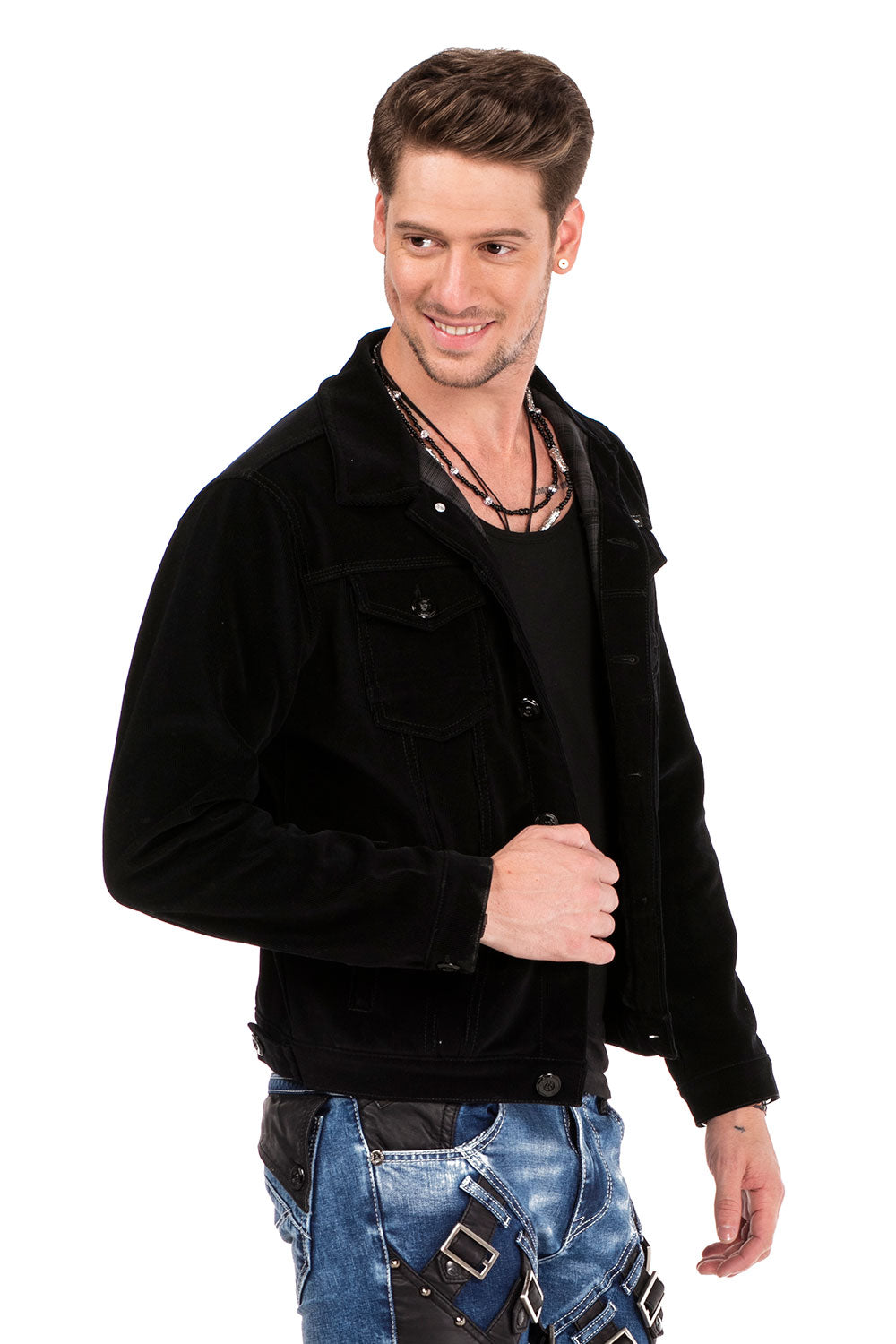 CJ226 Chaqueta negra para hombre