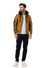 CJ284 Herren Kunstlederjacke Kapuzen im coolem Look