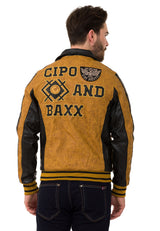 CJ284 Herren Kunstlederjacke Kapuzen im coolem Look