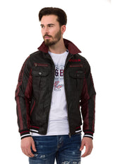 CJ284 Chaqueta de cuero sintética para hombres