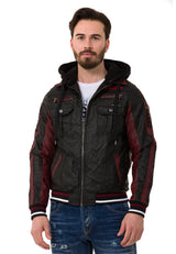 CJ284 Chaqueta de cuero sintética para hombres