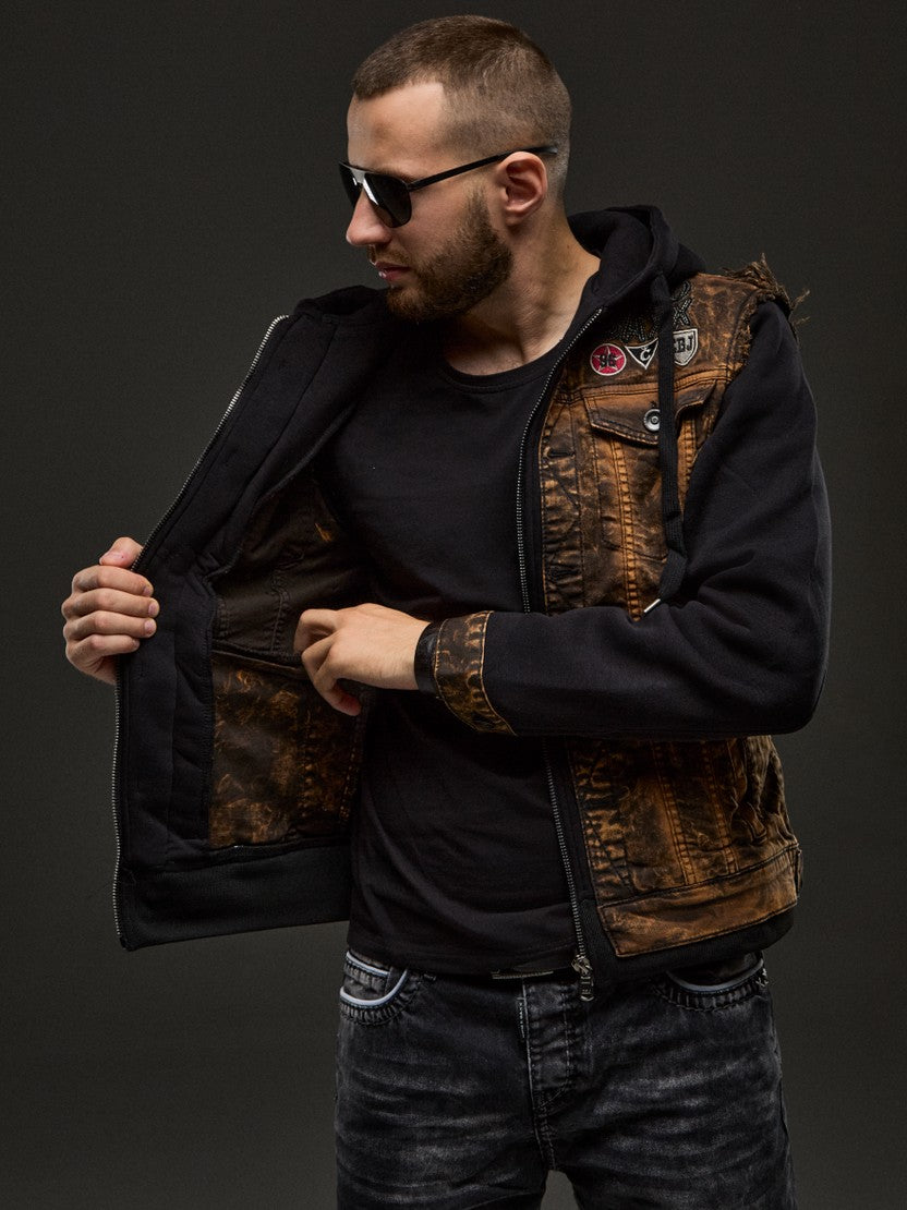 CJ287 Men's jacket hoods in a cool look